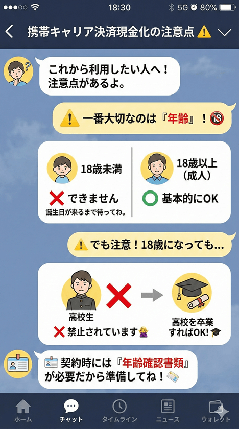 携帯キャリア決済現金化の注意点