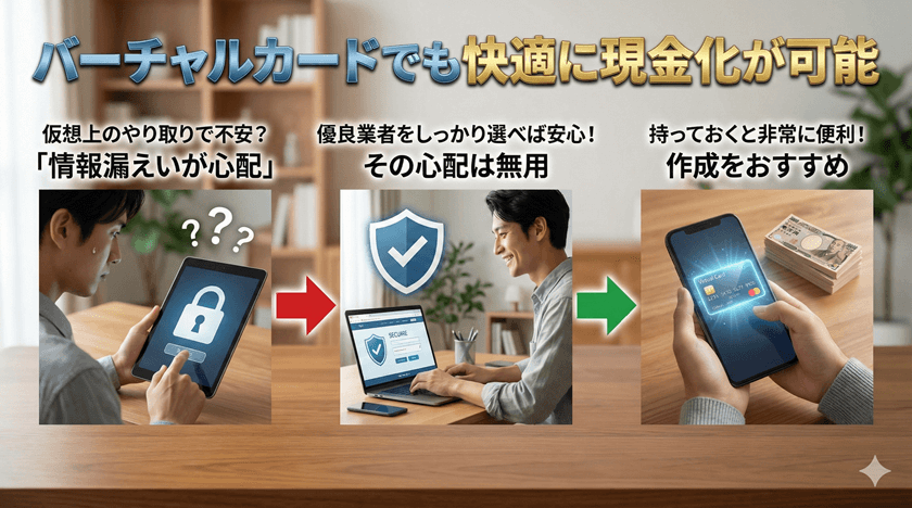 バーチャルカードでも快適に現金化が可能