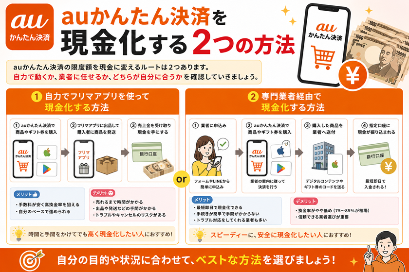 auかんたん決済を現金化する2つの方法
