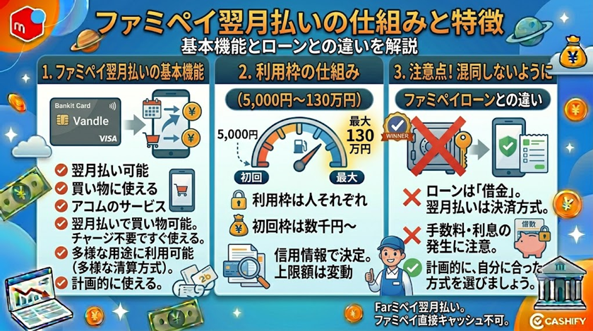 ファミペイ翌月払いの仕組みと特徴