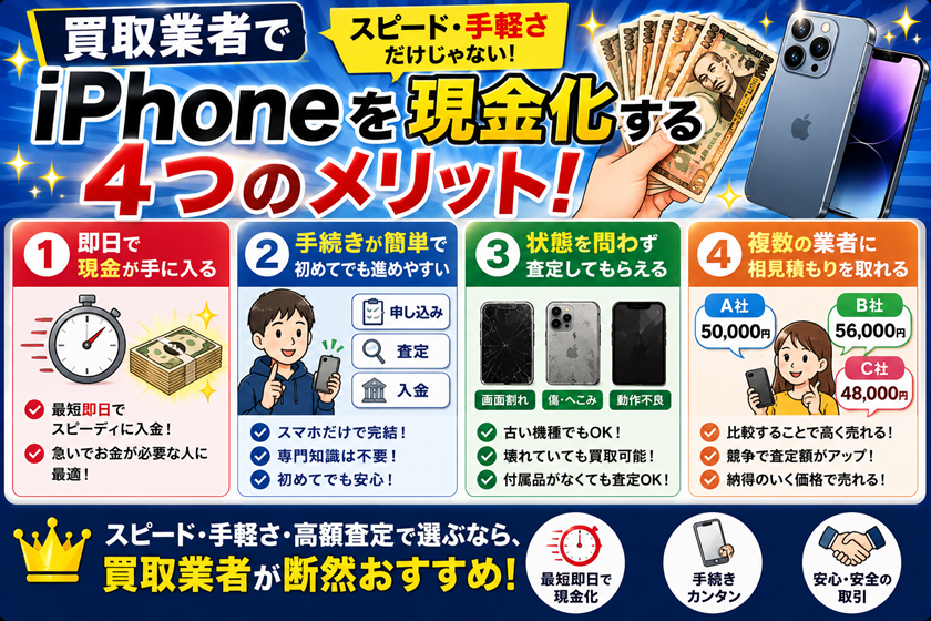 買取業者でiPhoneを現金化するメリット