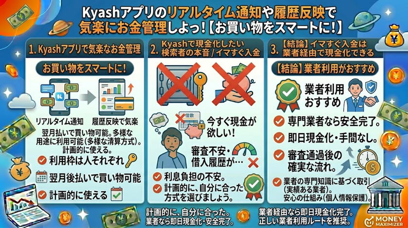 Kyashアプリのリアルタイム通知や履歴反映で気楽にお金管理しよっ!【お買い物をスマートに!】