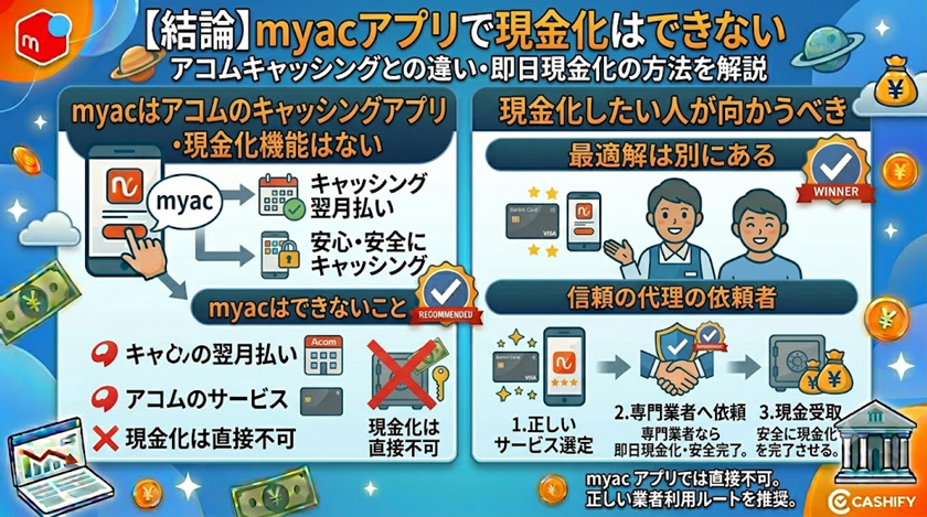 【結論】myacアプリで現金化はできない