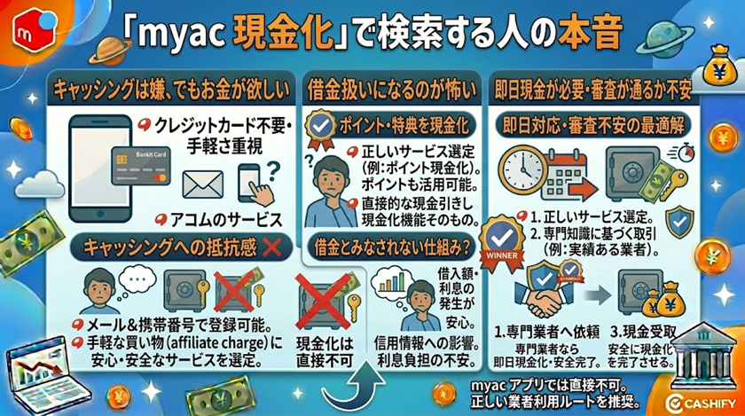 「myac 現金化」で検索する人の本音