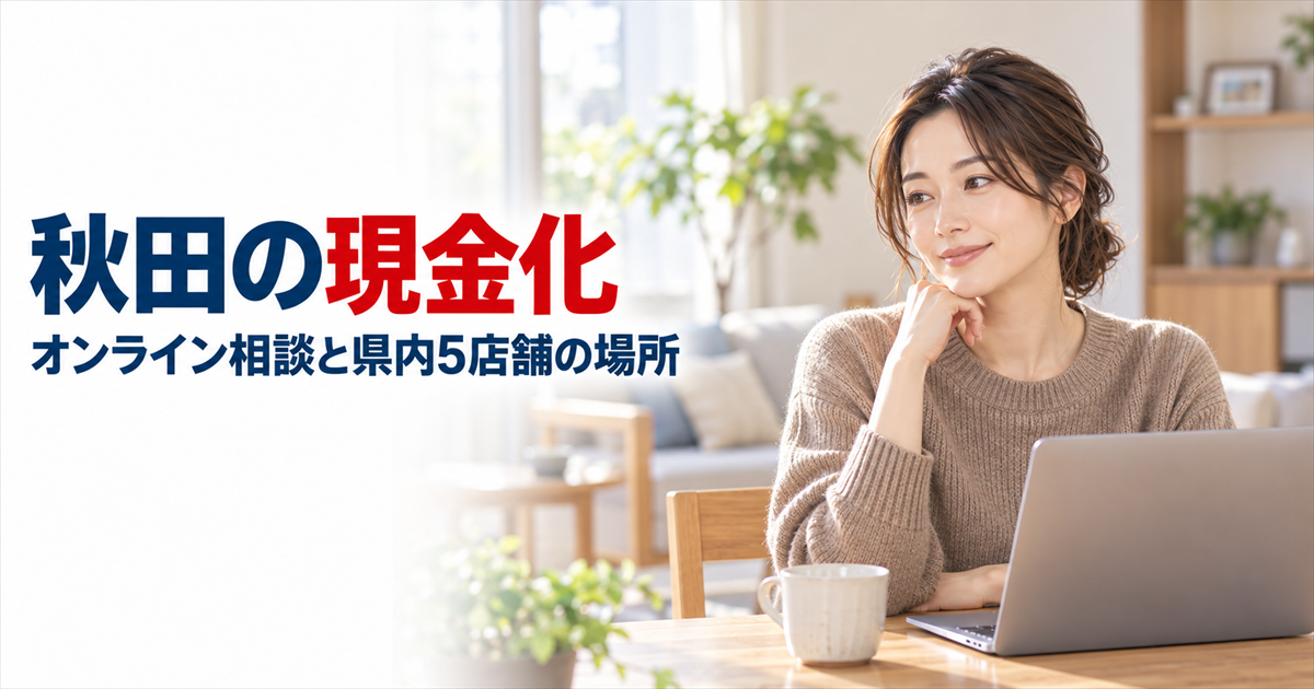 秋田で現金化するなら?オンライン相談と県内5店舗の場所