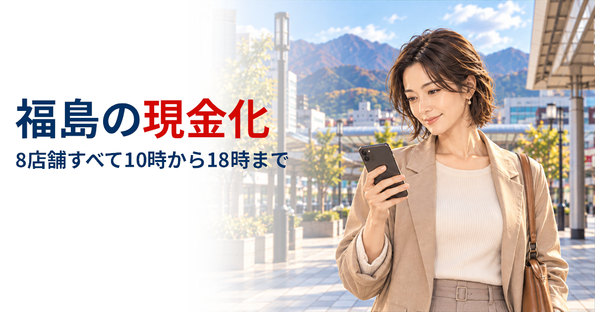 福島で現金化するなら？県内8店舗は10時から18時まで、模倣サイトにも注意