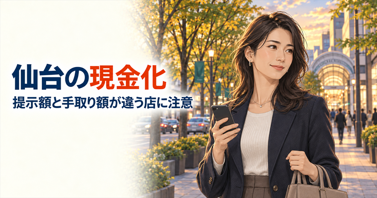 仙台で現金化するなら？提示額と手取り額が違う店の見分け方と金の買取価格