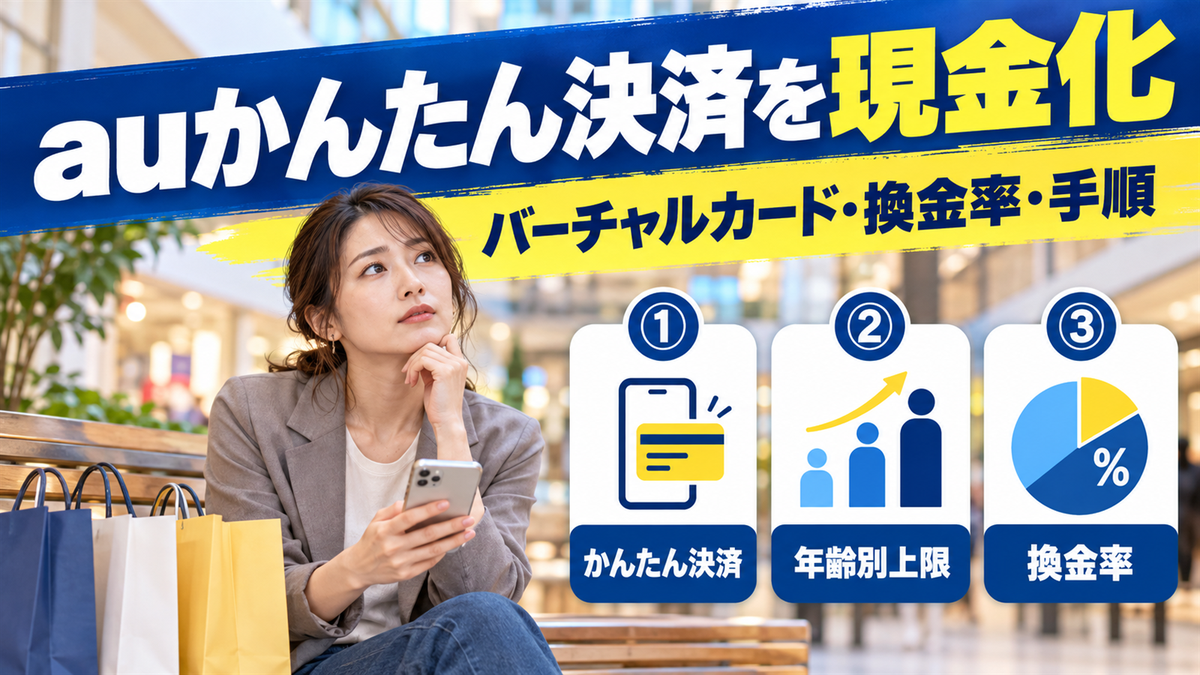 auかんたん決済を現金化する方法！バーチャルカード・換金率・手順を全解説