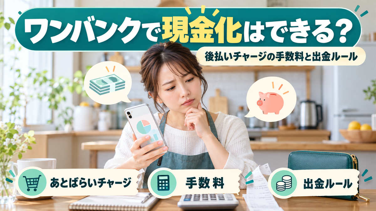 ワンバンク（旧B/43）で現金化はできる？後払いチャージの手数料と出金ルールを解説