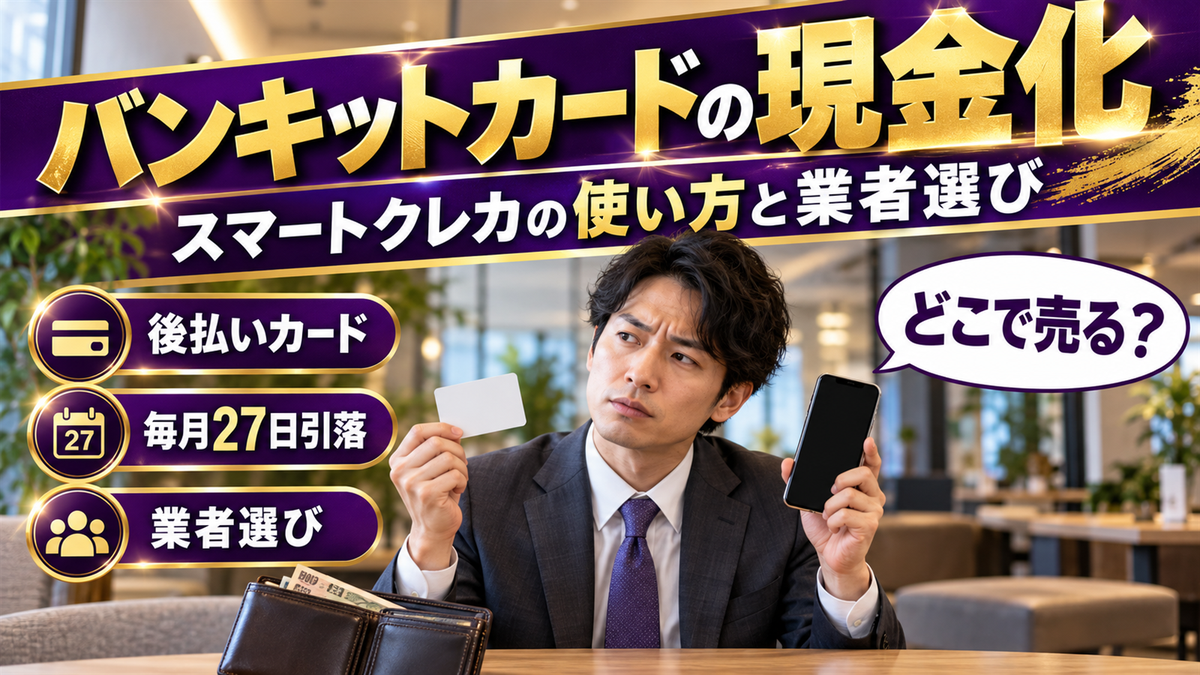 最大50万円！バンキットカードのスマートクレカを使った現金化のやり方と業者選び