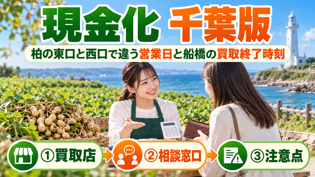 千葉で現金化するなら？柏の東口と西口で違う営業日と船橋の買取終了時刻