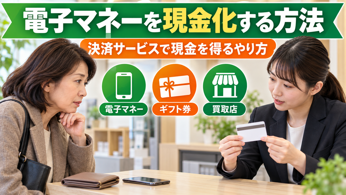電子マネーを現金化する方法！決済サービスで即現金を得るやり方を伝授