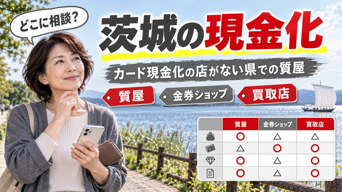 茨城で現金化するなら？カード現金化の店がない県での質屋と金券ショップの使い方