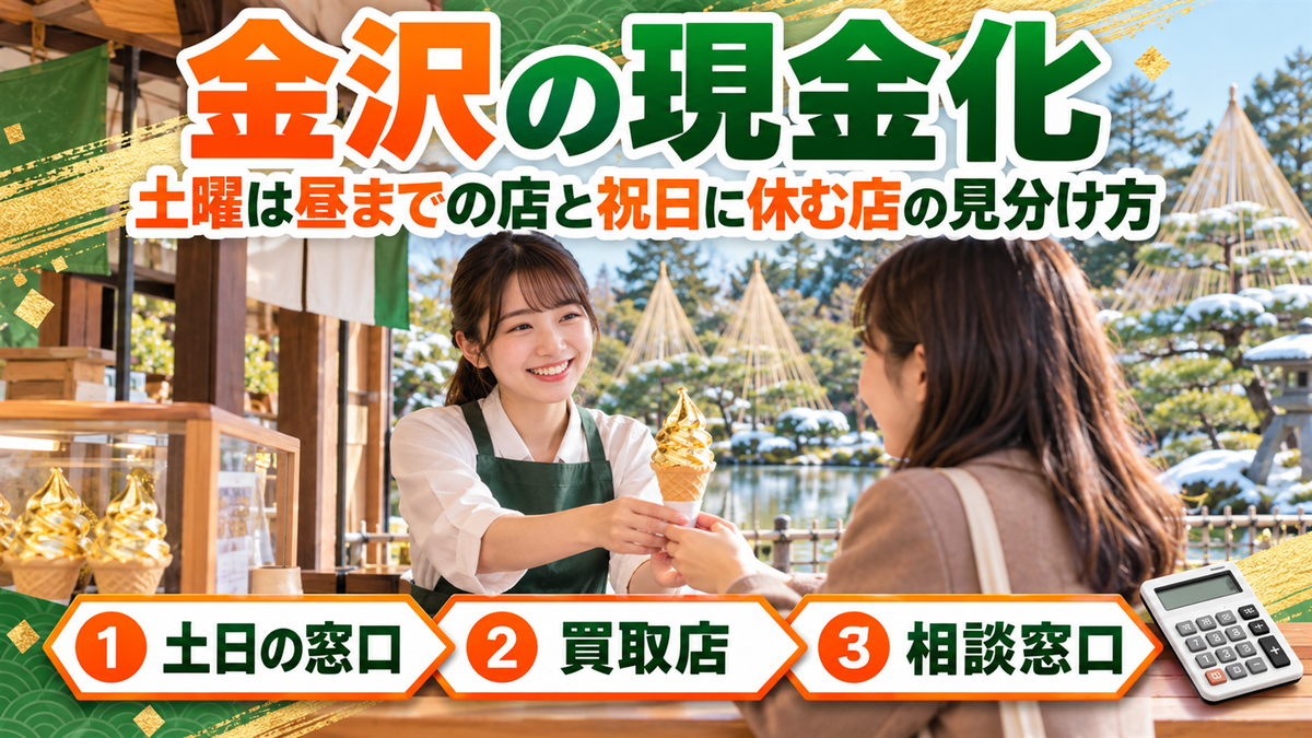 金沢で現金化するなら？土曜は昼までの店と祝日に休む店の見分け方