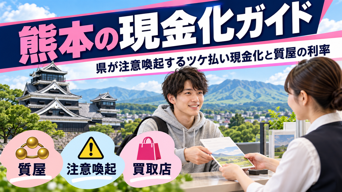 熊本で現金化するなら？県が注意喚起するツケ払い現金化と質屋の利率