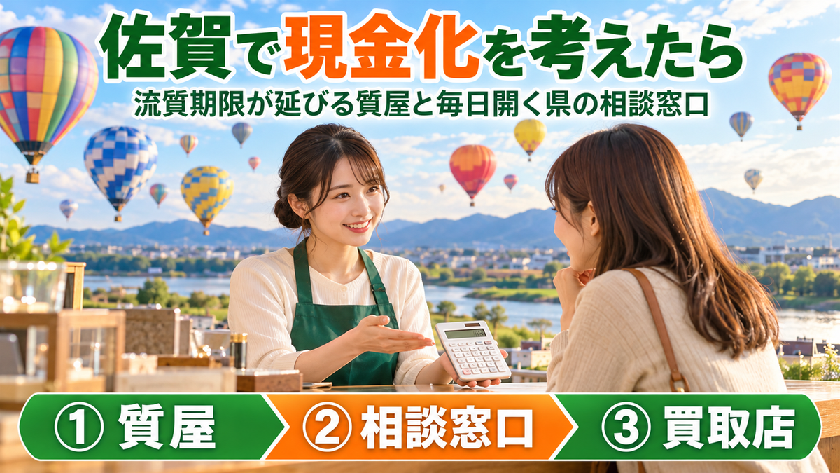 佐賀で現金化するなら？流質期限が延びる質屋と毎日開く県の相談窓口