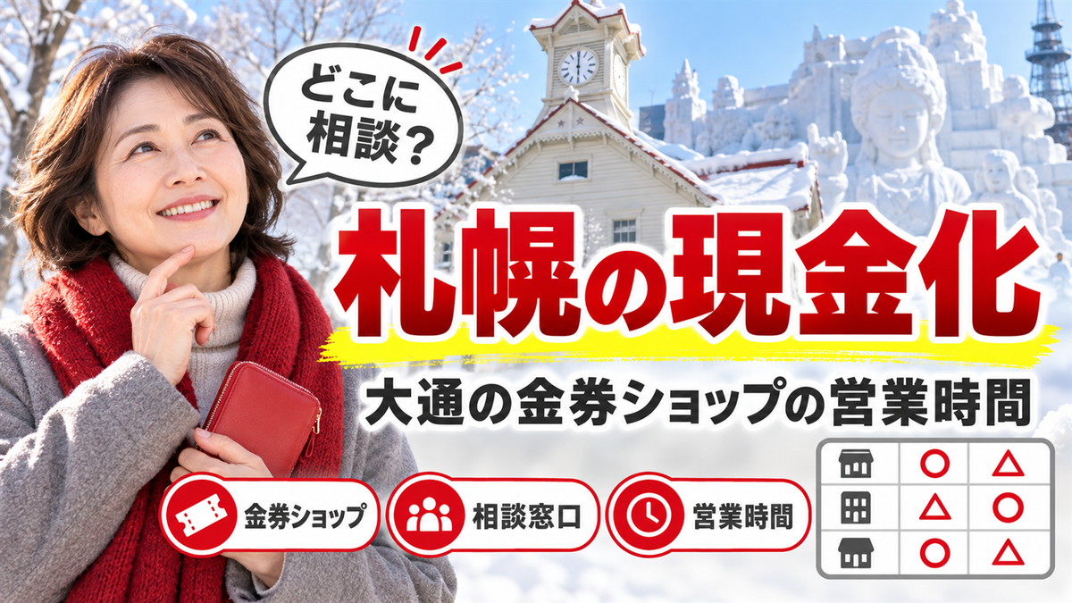 札幌で現金化するなら？大通の金券ショップの営業時間と19時まで相談できる窓口
