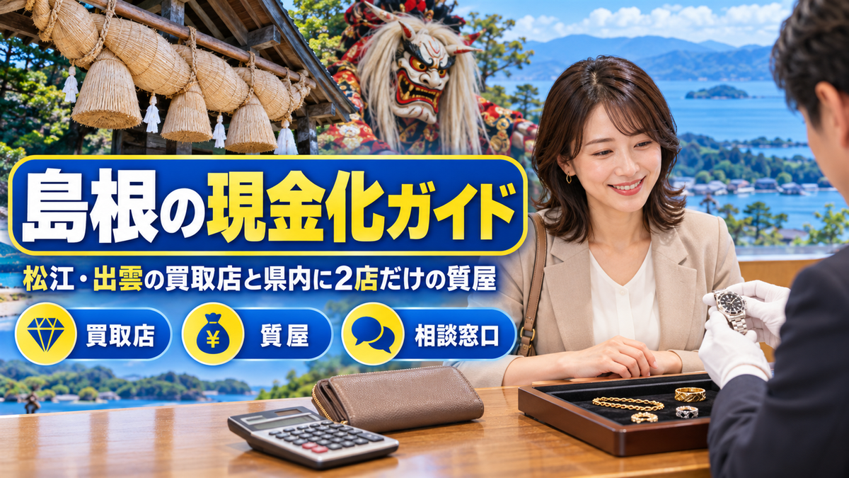 島根で現金化するなら？松江・出雲の買取店と県内に2店だけの質屋