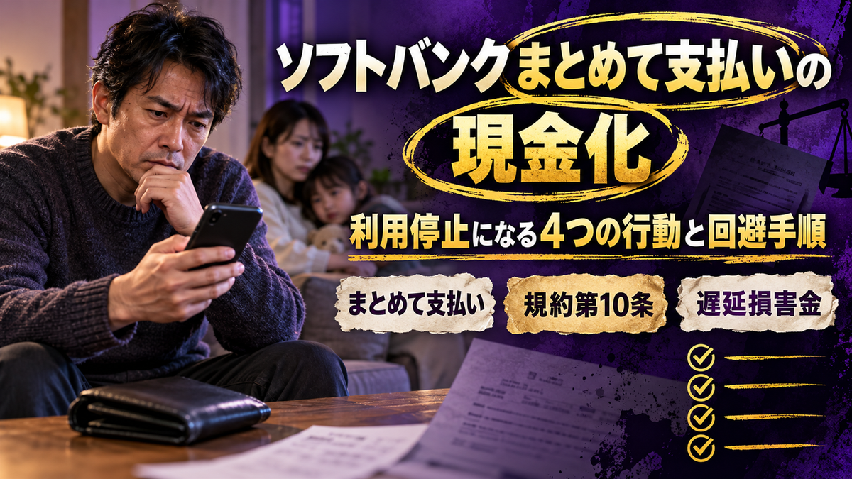 ソフトバンクまとめて支払い現金化はバレる？利用停止になる4つの行動と回避手順