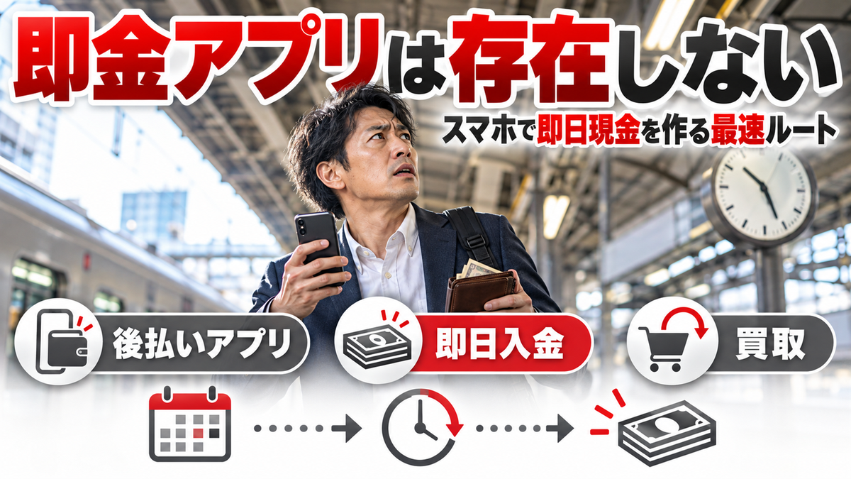 【即金アプリは存在しない】スマホで即日現金を作る最速ルートを解説
