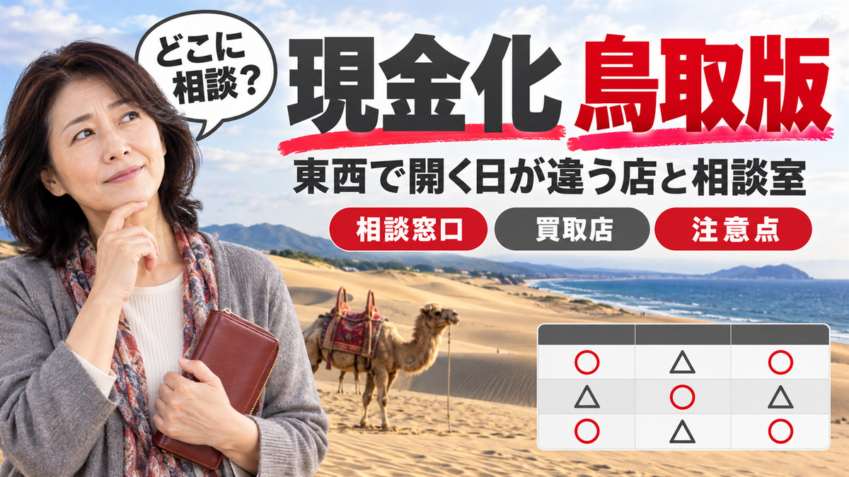 鳥取で現金化するなら？東西で開く日が違う店と相談室